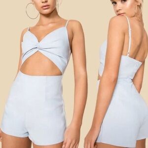 Superdown Knot Front Cami Romper